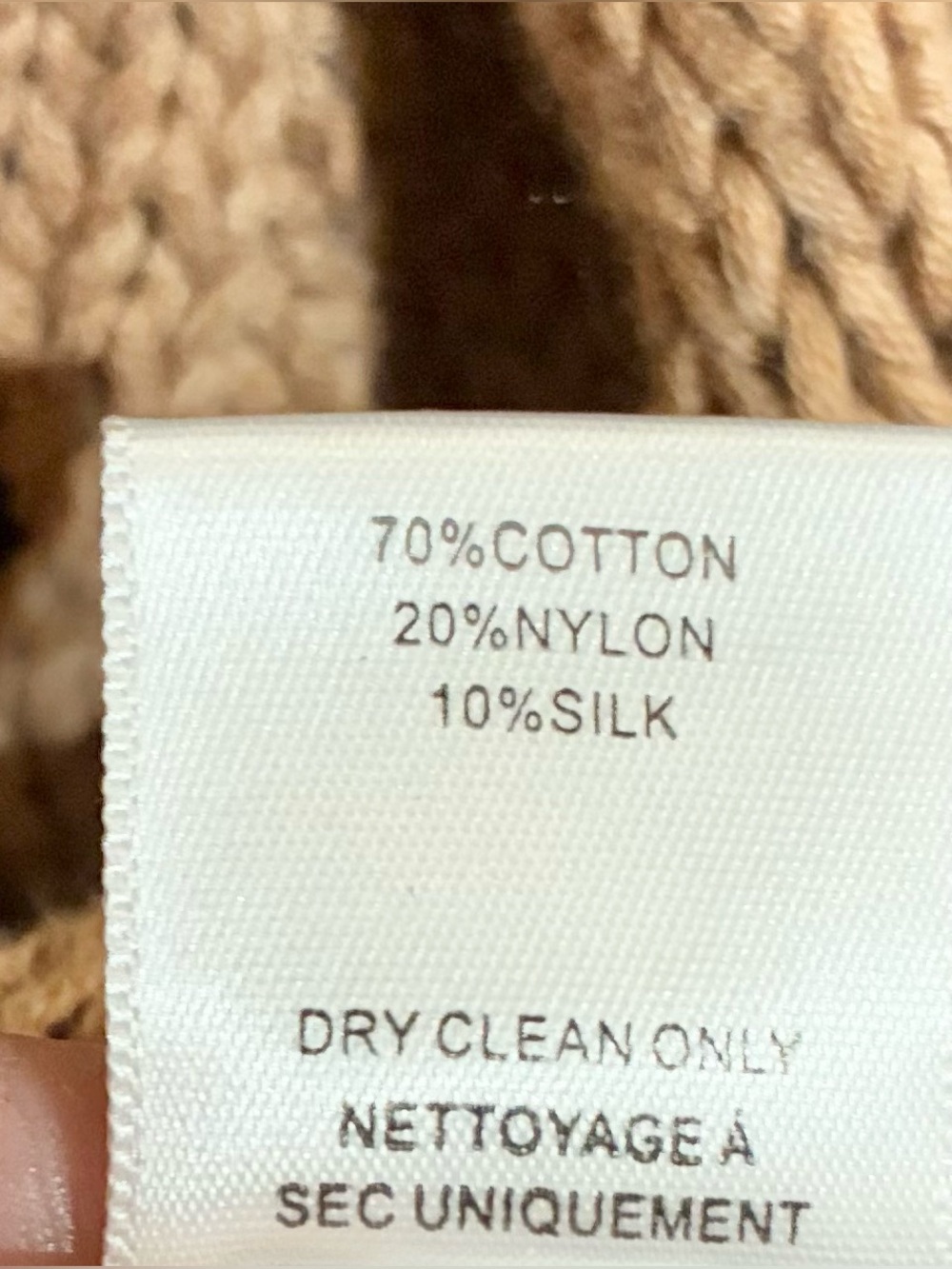 Bailey 44 V-Neck Open Knit Sweater Sz M Beige Brown Cotton Silk Blend Basic - Picture 4 of 11